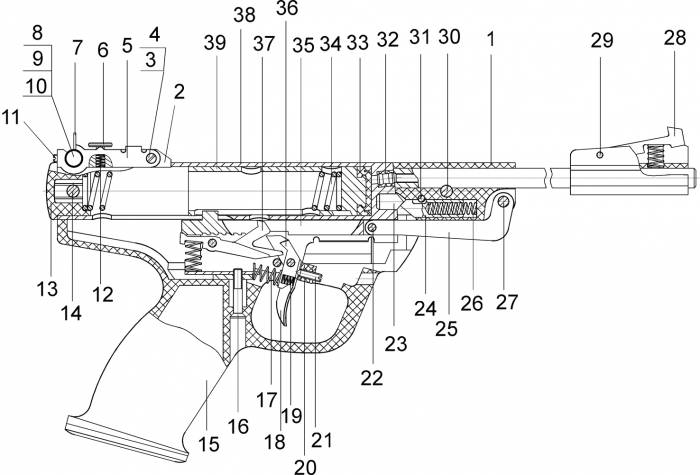 пистолет ИЖ-53М схема